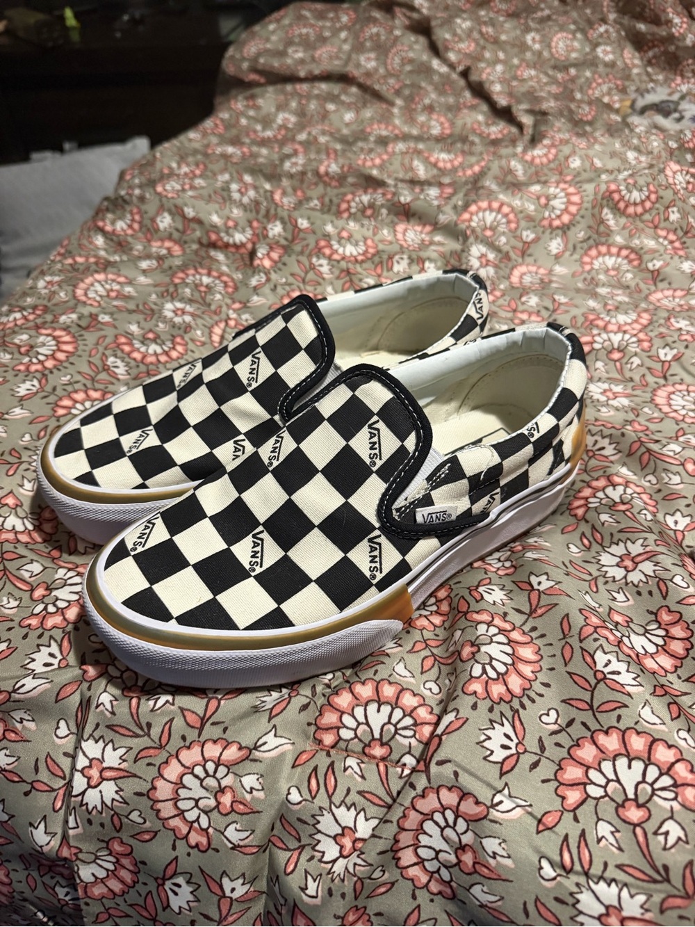 Vans Classic Slip-On Checkerboard Sneakers - Black & White Retro